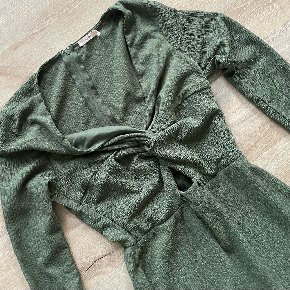 Green Midi Long Sleeve Dress